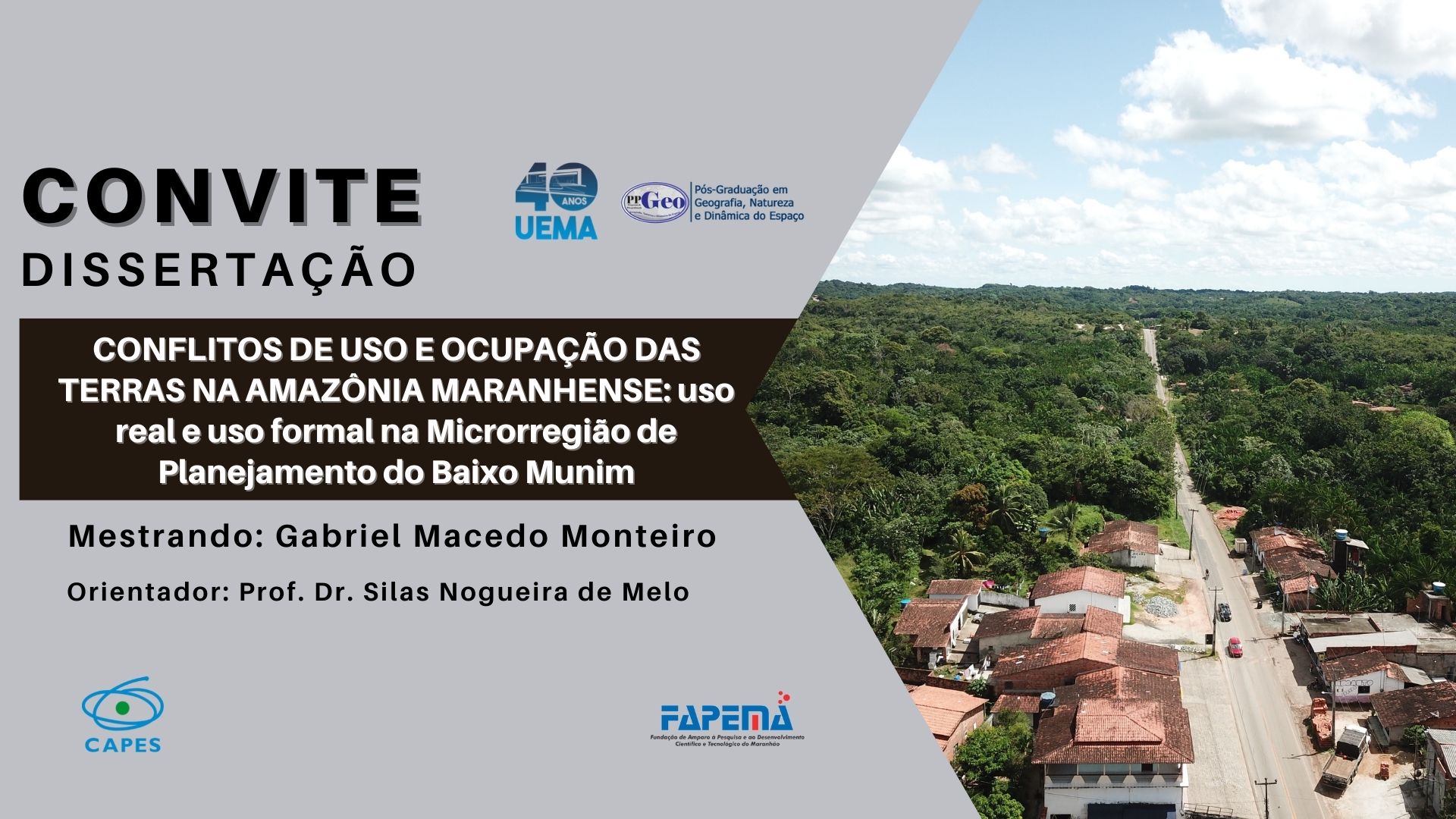 CONVITE PARA DEFESA DE DISSERTAÇÃO DE GABRIEL MACEDO MONTEIRO