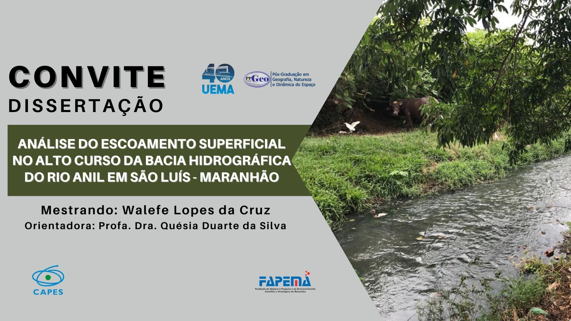 CONVITE PARA DEFESA DE DISSERTAÇÃO DE WALEFE LOPES DA CRUZ