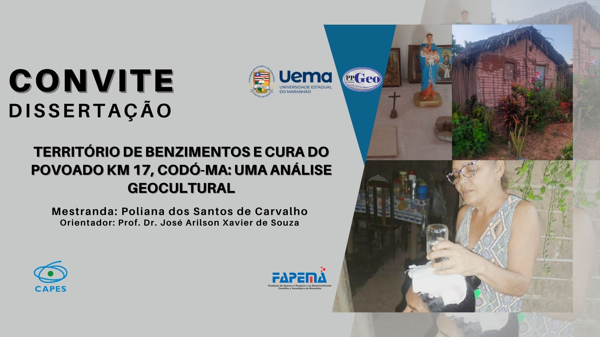 CONVITE PARA DEFESA DA DISCENTE POLIANA DOS SANTOS DE CARVALHO